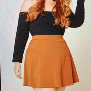 F21 Orangish Tan Circle Skirt